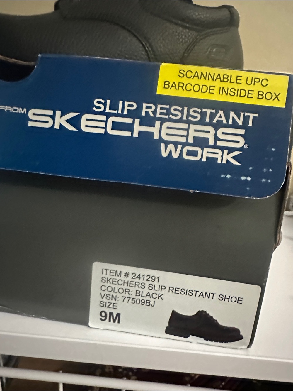 Skechers Men's Black Lace-Up Slip-Resistant Memory Foam Oxfords - Picture 6 of 6